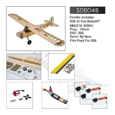 30E J3 Cub RC Airplane, 1.2m Balsa Wood Kit for RC Flying, Beginner Friendly